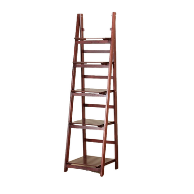 5 Tier Wooden Ladder Shelf Stand Storage Book Shelves