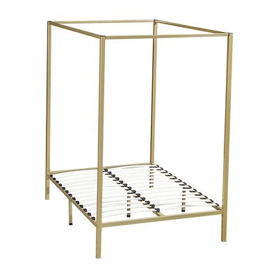 4 Four Poster Double Bed Frame Slat Support Wooden Frame King Size