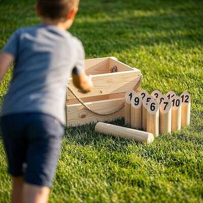 Number Toss Wooden Set Outdoor Games with Carry Case