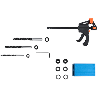 14X Pocket Hole Jig Kit - Woodworking Drill Hole Locator