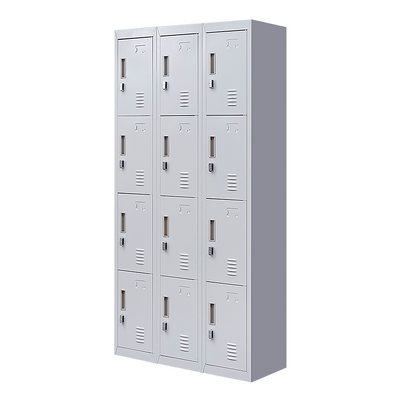Padlock-operated lock 12 Door Locker for Office Gym - Light Grey