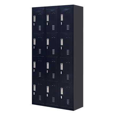Lock 12 Door Locker for Office Gym - Black 