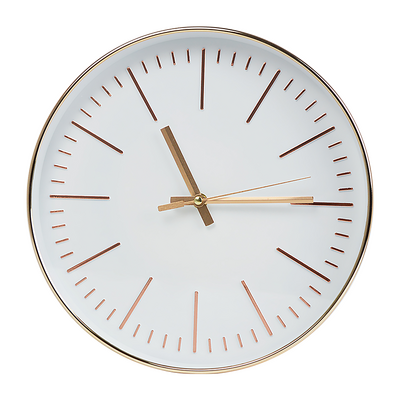 Modern Silent Wall Clock - Quartz Battery Operated Gold