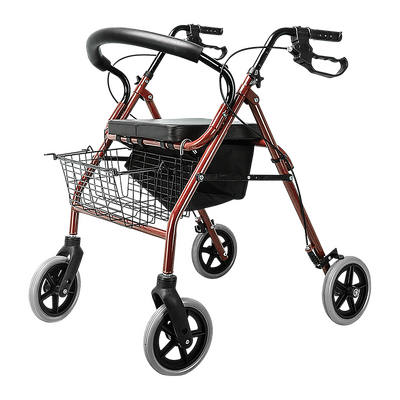 Rollator Walker Walking Frame With Wheels Red