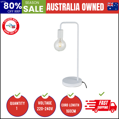 Modern Table Lamp Desk Light Base Bedside Bedroom White