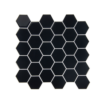 Tiles 3D Peel And Stick Wall Tile Hexagonal Mosaic Black 10 Sheets