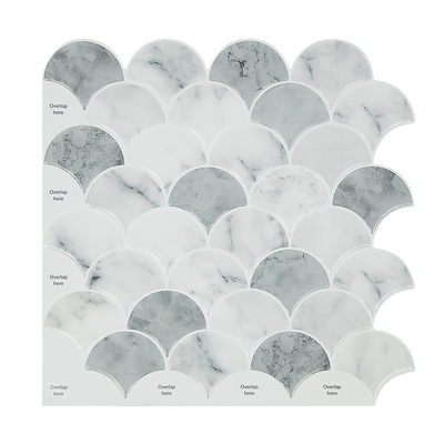 Tiles 3D Peel And Stick Wall Tile Fish Scale Mosaic 10 Sheets