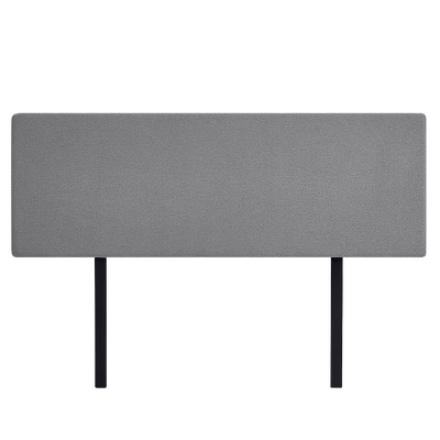 Linen Fabric King Bed Deluxe Headboard Bedhead - Night Ash