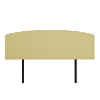 Linen Fabric King Bed Curved Headboard Bedhead - Sulfur Yellow
