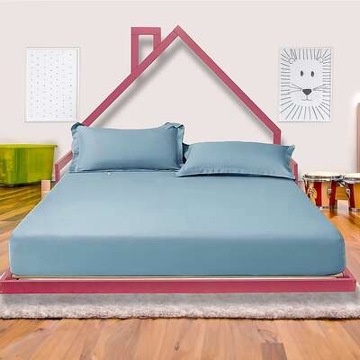 Pine Wood Floor Bed House Frame For Kids And Toddlers Slat Support