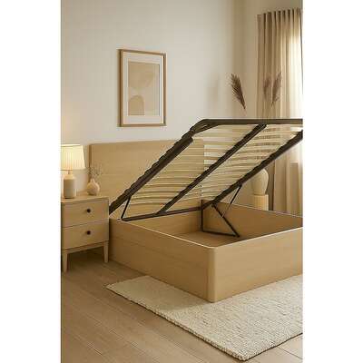 Queen Gas Lift Bed Mechanism With Frame Storage Platform & Sofa Bed