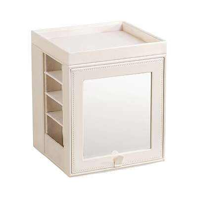 Rotating Organiser Box with Mirror Jewellery Storage for Dressing Table