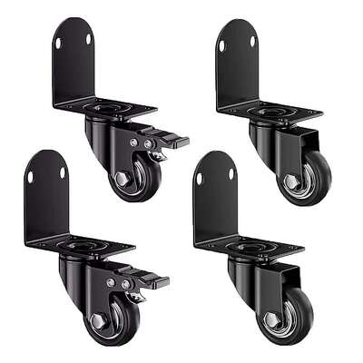 Side Mount Caster Wheels L-Shaped 240kg Set 4 | EXTG