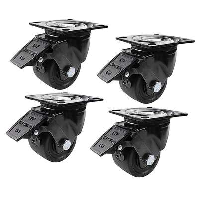 Heavy Duty Nylon Castor Wheels Set 4 Brakes 450kg | EXTG