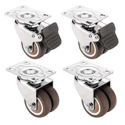 50mm Swivel Caster Wheels Set 4 Brakes | EXTG
