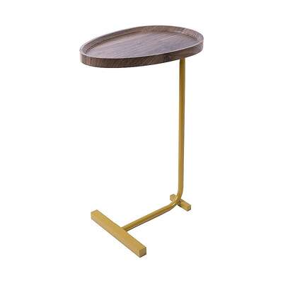 Oval Side Table Gold Base Sofa End Table | EXTG