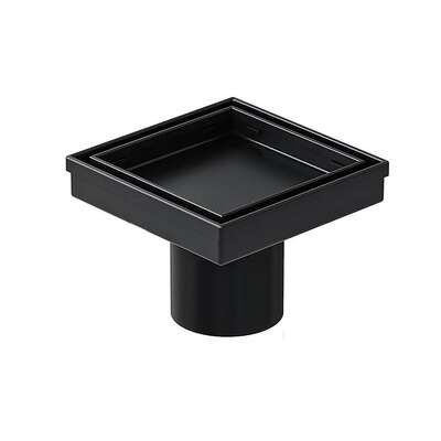 Square Shower Drain Tile Insert 100mm Black | EXTG