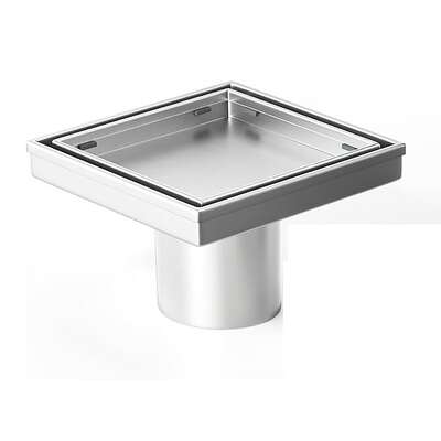 Square Shower Drain Tile Insert 15x15cm Chrome | EXTG
