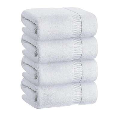 700 GSM Bath Towels 4 Pack White Cotton | EXTG