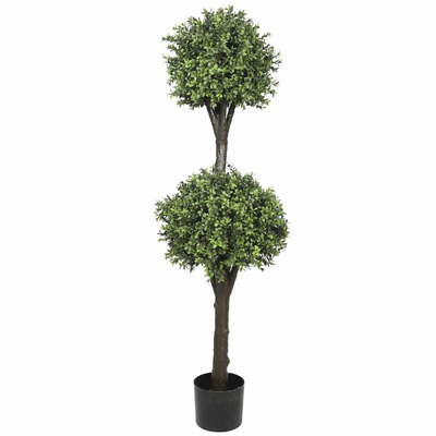 Artificial Topiary Tree (2 Ball Topiary Shrub) 150Cm High Uv Resistant