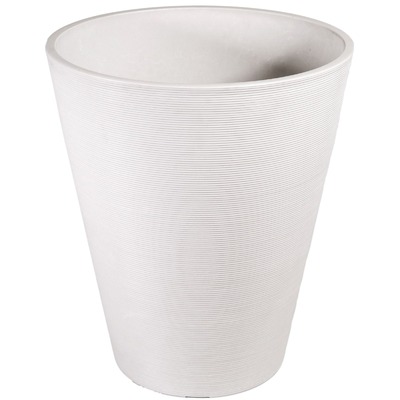 Decorative Textured Round White Planter 47Cm