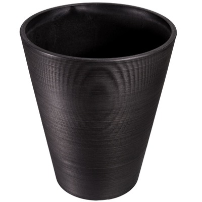 Decorative Textured Round Black Planter 47Cm