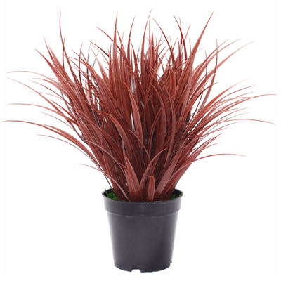 Artificial Ornamental Potted Dense Burgundy Grass 38 Cm