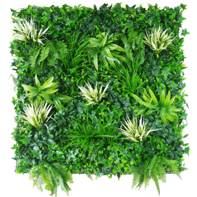 White Grassy Greenery Vertical Garden / Green Wall Uv Resistant