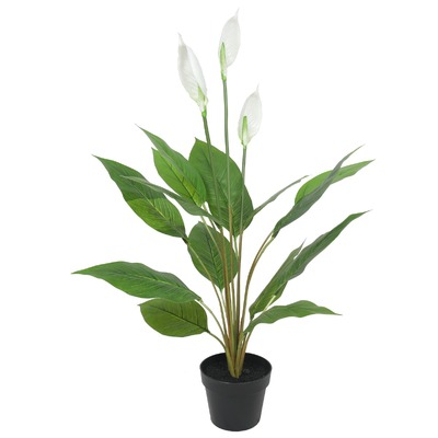 Artificial 95cm White Peace Lily/Calla Lily