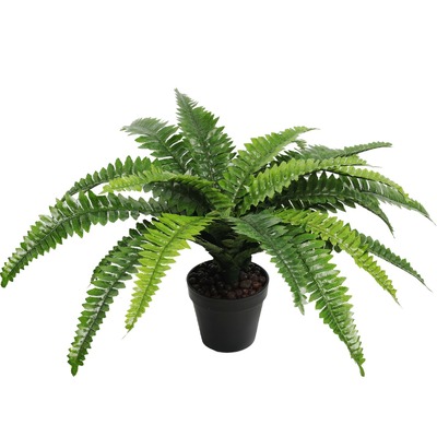 Artificial Potted Natural Green Boston Fern (50Cm High 70Cm Wide)