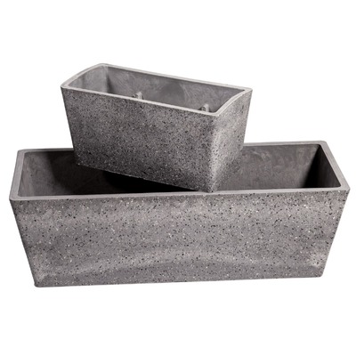Imitation Stone Grey White Stone Rectangle Planter 50Cm
