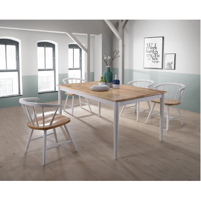Dining Table Solid Rubberwood Danish Natural Oak 
