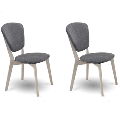 Set of 2 Dining Chair Solid hardwood White Wash