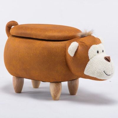 Monkey Kiddie Ottoman Storage -brown
