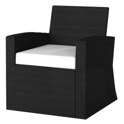 4 Seater Rattan Outdoor Sofa Lounge Set Black