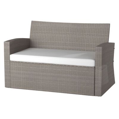4 Seater Rattan Outdoor Sofa Lounge Set Natural Grey