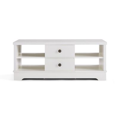 White Coastal Style Coffee Table With Drawers