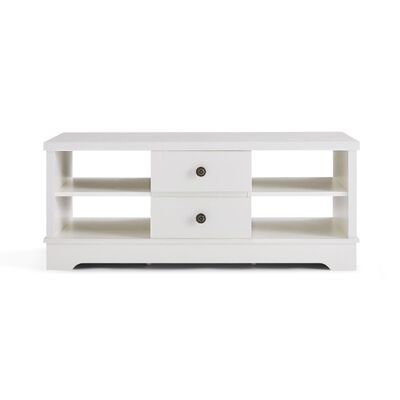 Coastal Style Coffee Table with Drawers-White