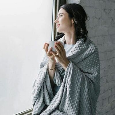 Weighted Blanket with Bamboo and Dotted Minky Cover 2.2kg 