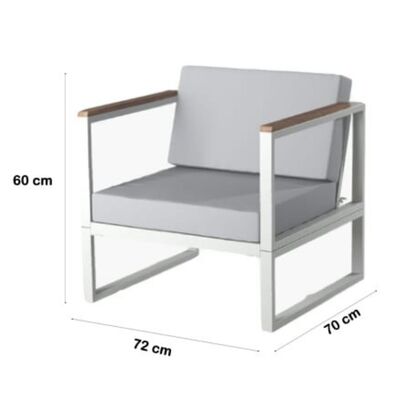 White 1-Seater Outdoor Sofa 