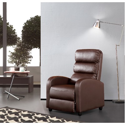 Luxury Leather Recliner Chair Armchair - Brown