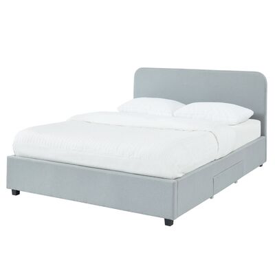 Grey Storage Bed with 2 Drawers in King
