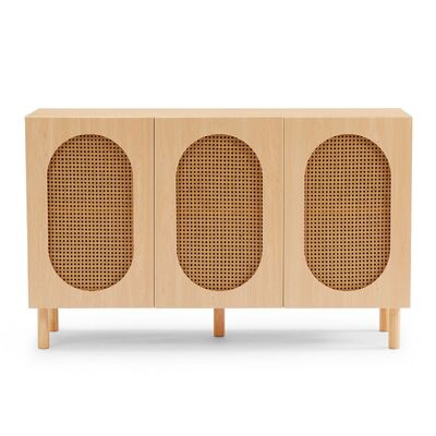 3 Door Rattan Sideboard in Maple