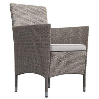 2 Seater Rattan Outdoor Balcony Set Natural Grey