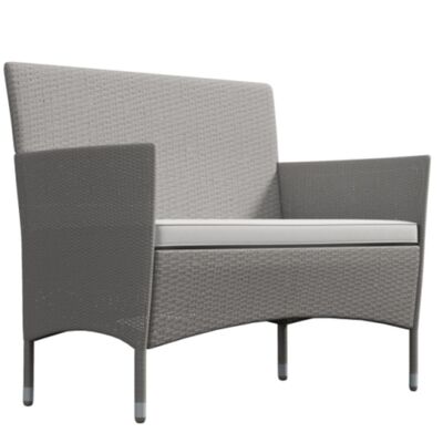 4 Seater Rattan Outdoor Lounge Sofa Set Natural Grey 