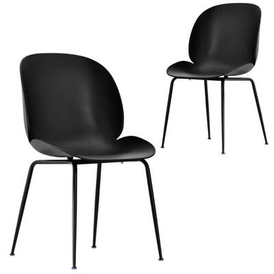 Curvy Beetle Dining Chair Set of 2-black
