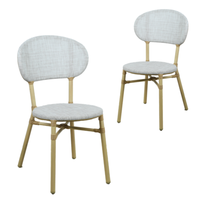 Outdoor Dining Chair Set of Two Dark