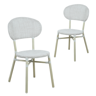 Outdoor Dining Chair Set of Two Natural 