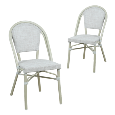 French Flair Outdoor Dining Chair Set-White