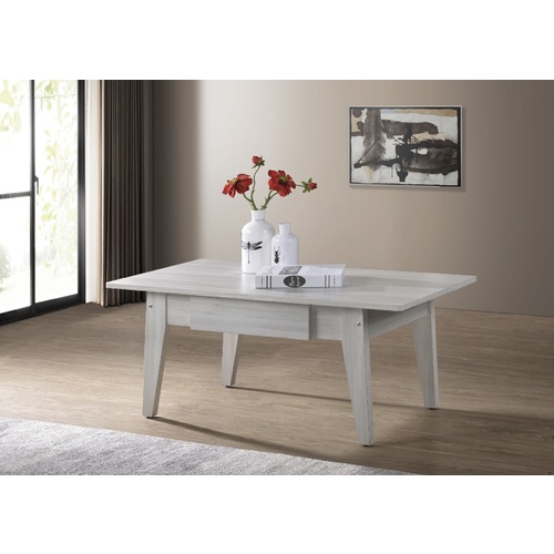 Coffee Table With 1 Drawer In White Oak